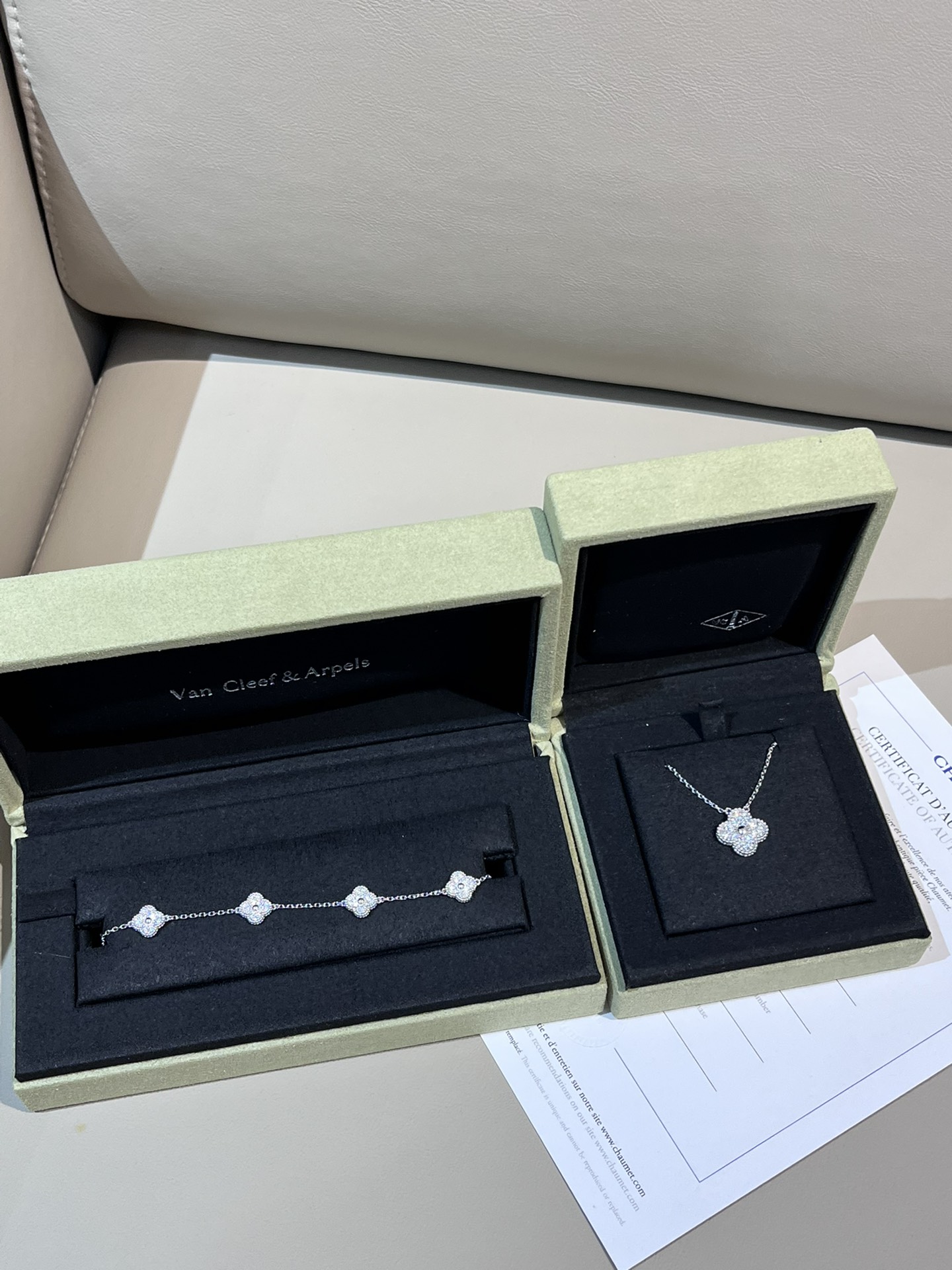 Van Cleef & Arpels vca满钻小六花 满钻项链