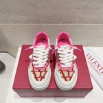 Valentino Casual Shoes Pink Women Men Cowhide Silk TPU Spring Collection Fashion Casual