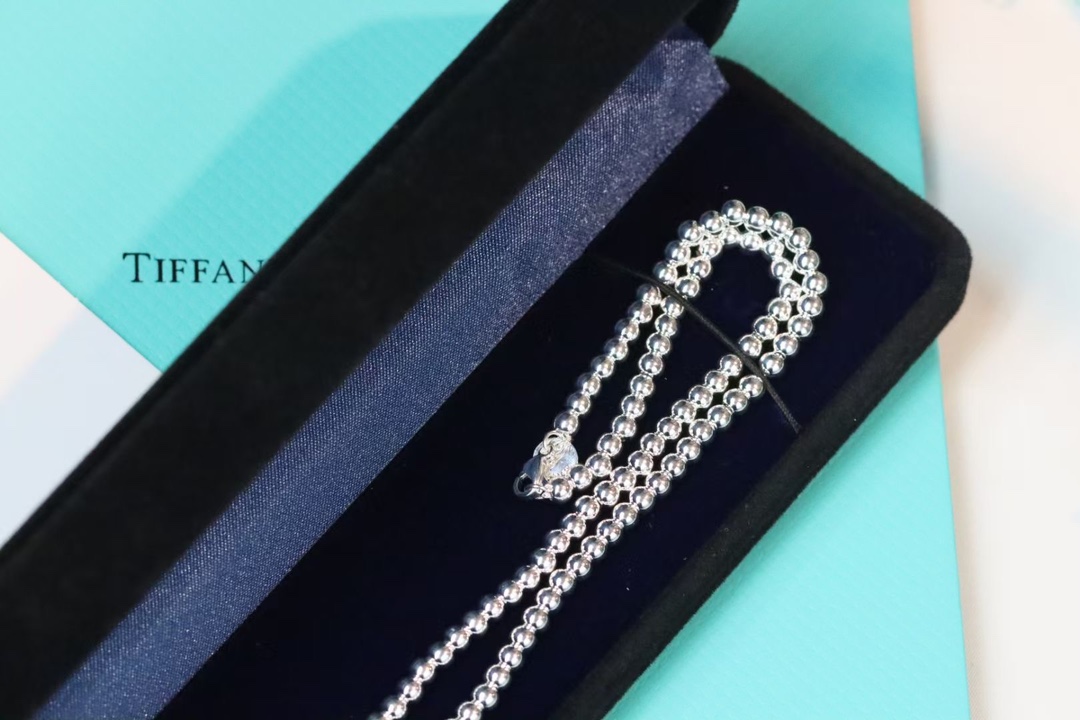 Tiffany & Co. Tiffany&Co.蒂芙尼心牌圆珠锁骨项链