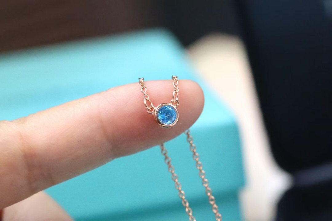 Tiffany & Co. Tiffany&Co.玫瑰金蓝钻泡泡 项链 925银