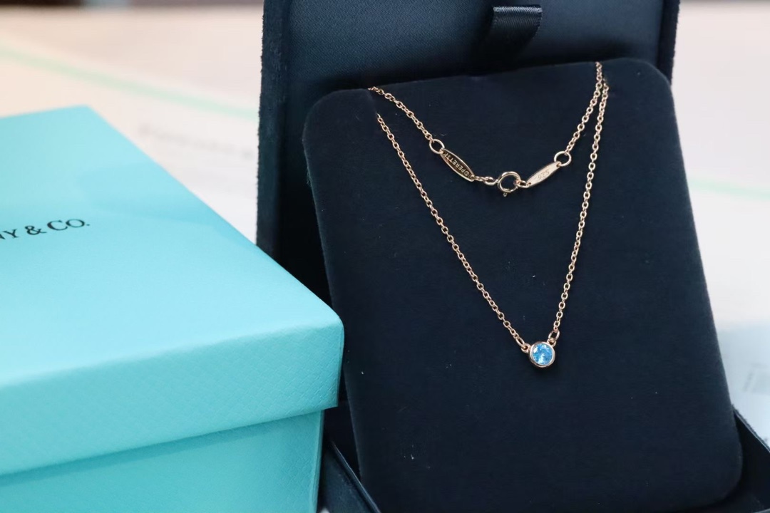 Tiffany & Co. Tiffany&Co.玫瑰金蓝钻泡泡 项链 925银