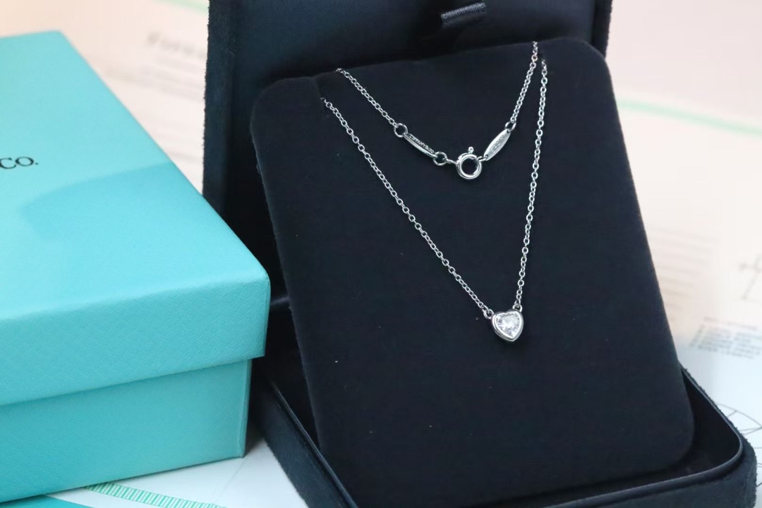 Tiffany & Co. Tiffany&Co. 单钻爱心 锁骨项链 925银