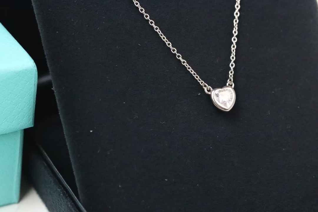Tiffany & Co. Tiffany&Co. 单钻爱心 锁骨项链 925银