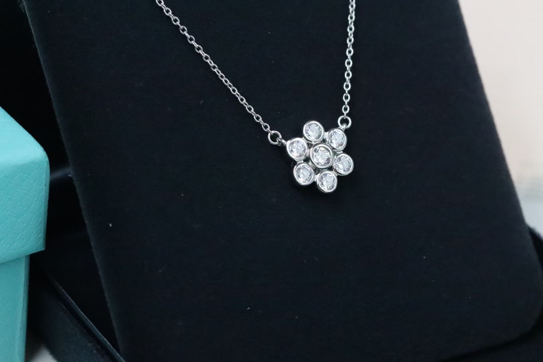Tiffany & Co. Tiffany&Co.银色满钻花型 项链 925银