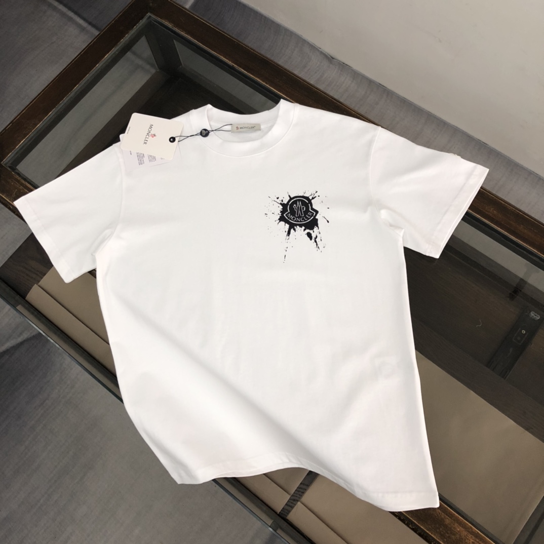 Moncler Clothing T-Shirt Black Blue Grey White Men Summer Collection Fashion Short Sleeve