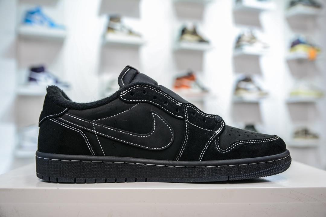 320 VT版全新生产线 纯原Travis Scott x Air Jordan 1 Low OF "Black/Phantom" 倒钩低帮 DM7866-001