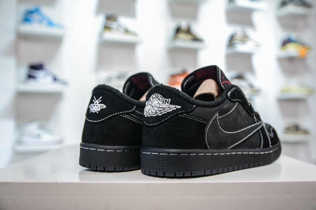 320 VT版全新生产线 纯原Travis Scott x Air Jordan 1 Low OF "Black/Phantom" 倒钩低帮 DM7866-001