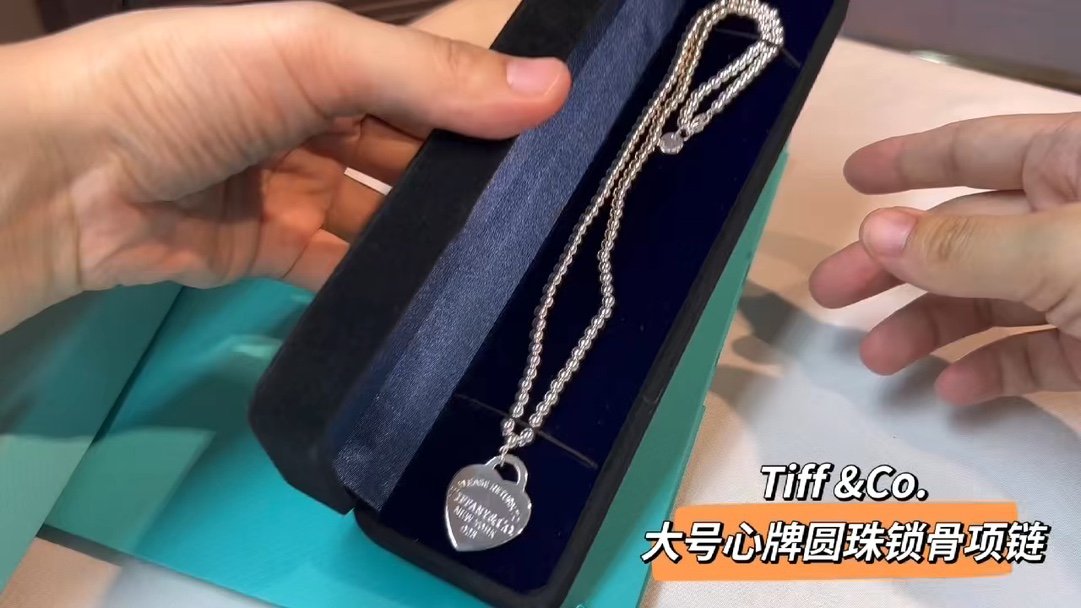 Tiffany & Co. Tiffany&Co.蒂‮尼芙‬心牌圆珠‮骨锁‬项链