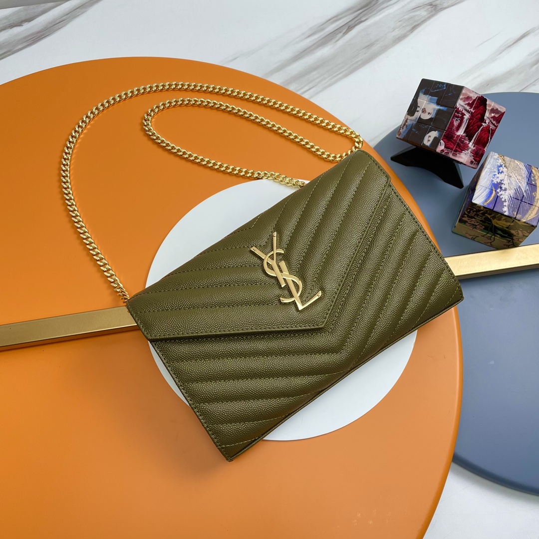 【Artículo original】Verde oliva/cierre dorado P🏹🏹MONOGRAM versión de cuero original con textura de caviar. Bolso sobre…