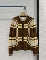 Hermes Cheap
 Clothing Cardigans Knit Sweater Lattice Cashmere Knitting Fall Collection