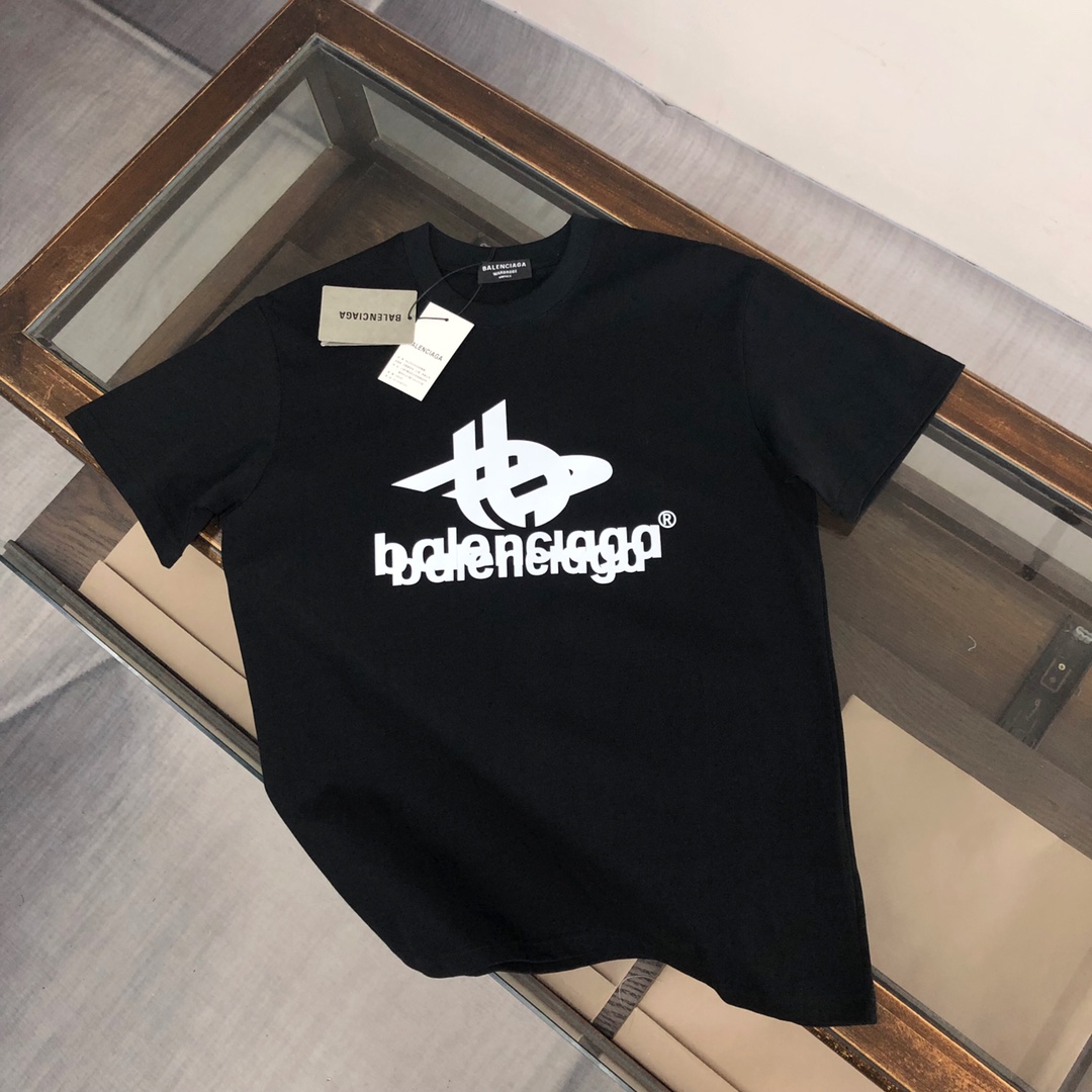 Balenciaga Replica’s
 Kleding T-Shirt Hoge kwaliteit
 Beige Zwart Wit Mannen Katoen Zomercollectie Fashion Korte mouw