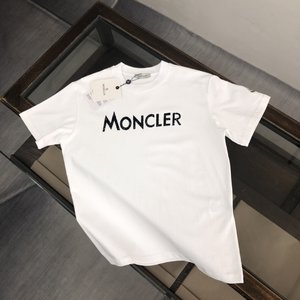 Moncler Clothing T-Shirt Knockoff Highest Quality Black White Unisex Men Fashion Short Sleeve