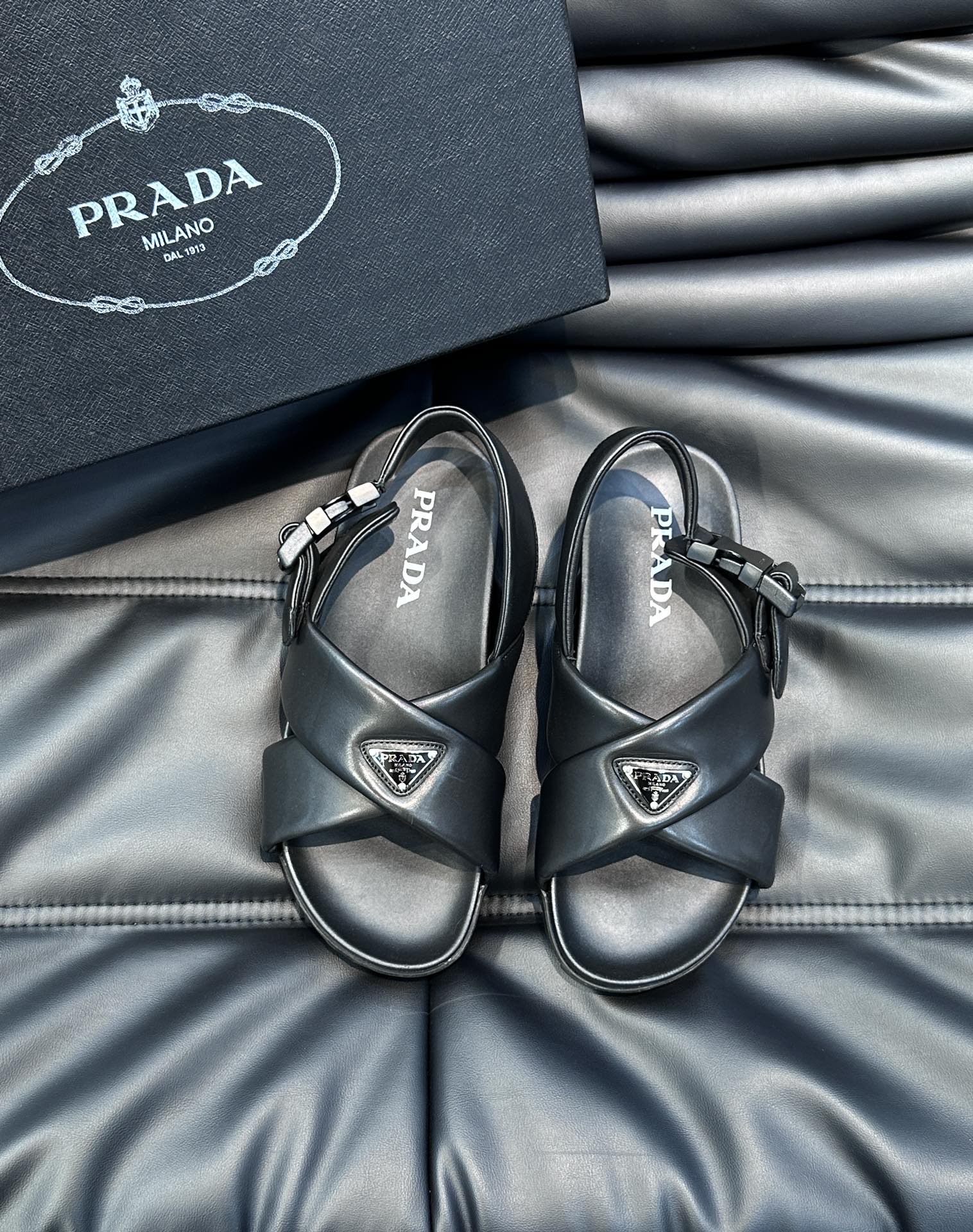 Prada Shoes Sandals Slippers Men Rubber Sheepskin Summer Collection Casual