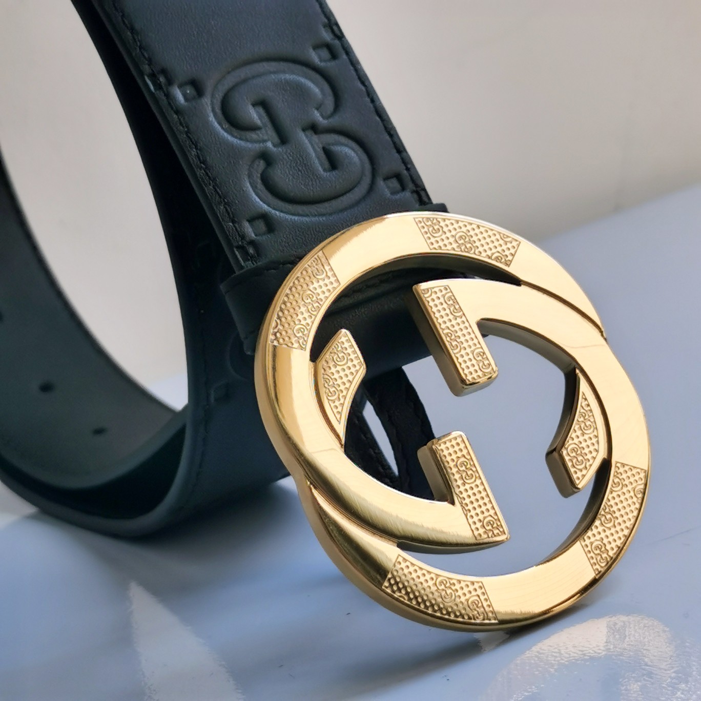 High-End Gucci Male Belts with Pure Copper Button and Quality Craftsmanship - 图片 7