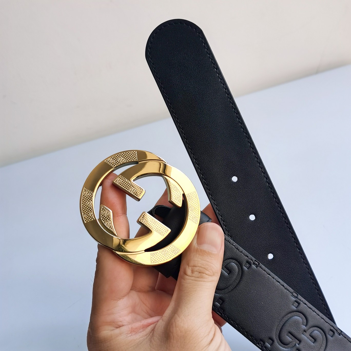 High-End Gucci Male Belts with Pure Copper Button and Quality Craftsmanship - 图片 9