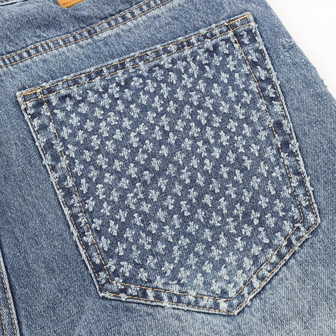 Louis Vuitton /路易威登 口袋磨破LOGO牛仔裤