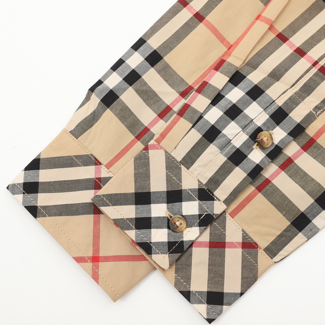 Burberry/巴宝莉 经典元素口袋条纹长袖衬衫