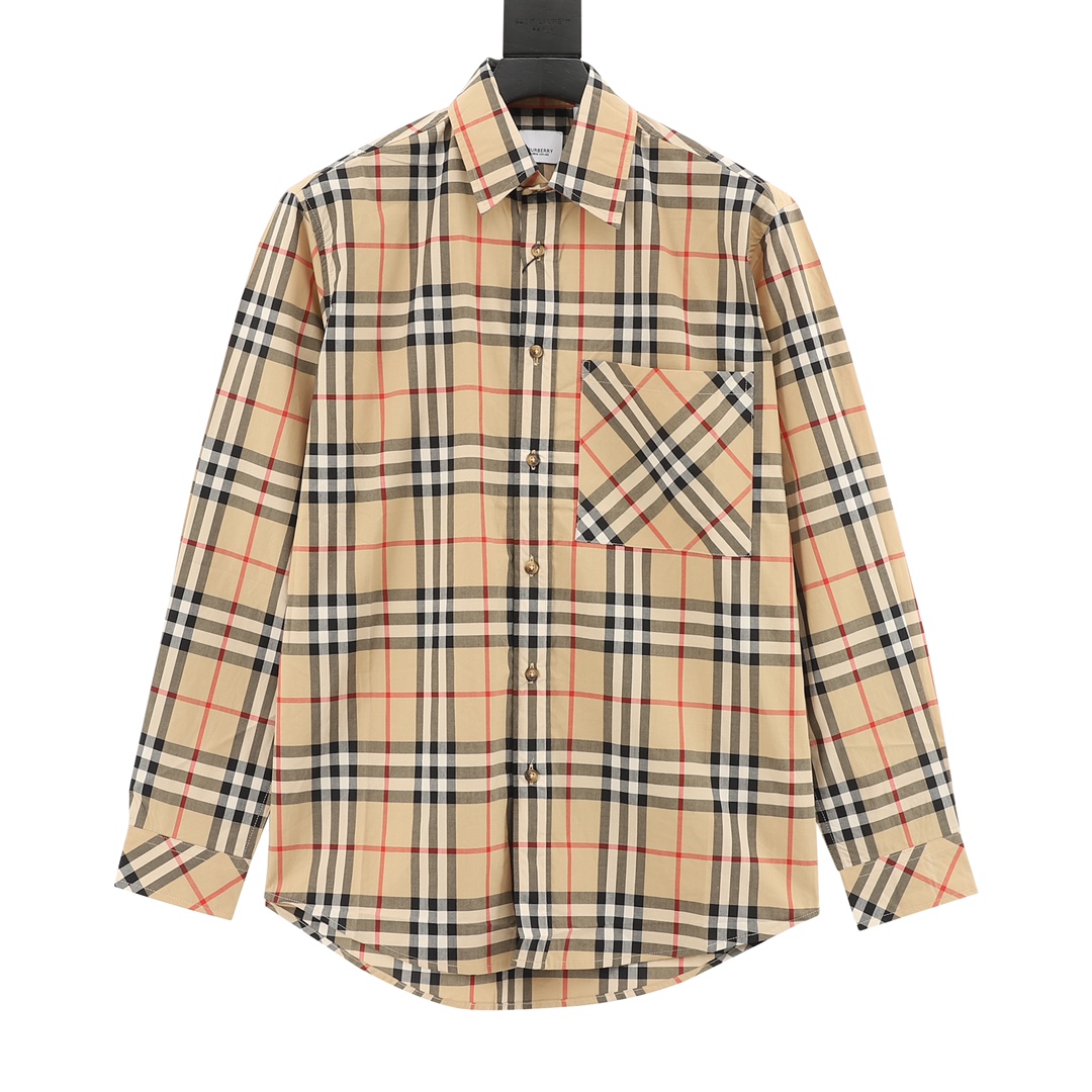 Burberry/巴宝莉 经典元素口袋条纹长袖衬衫