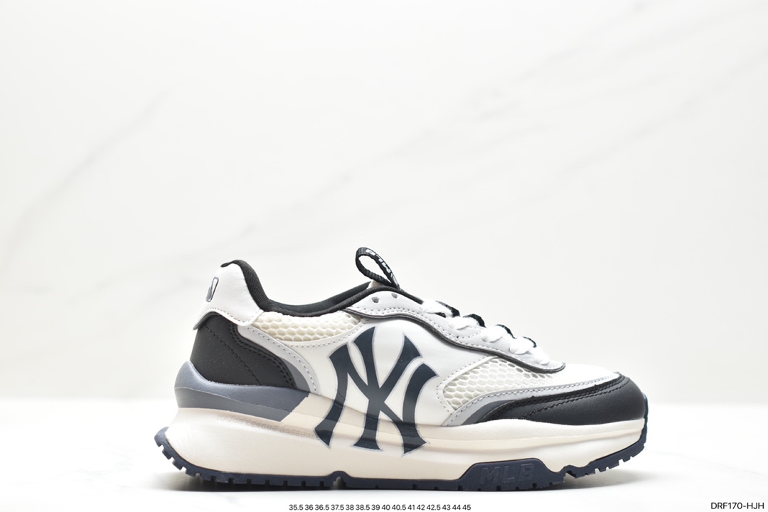 MLB Chunky Liner New York Yankees Senior Shoes Series Running Shoes ”Leather White and Red NY Print” 3ASHRJ13N (GP004C)