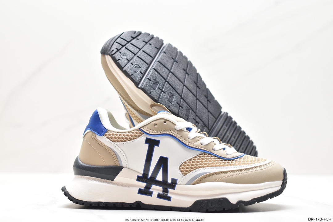 MLB Chunky Liner New York Yankees Senior Shoes Series Running Shoes ”Leather White and Red NY Print” 3ASHRJ13N (GP004C)