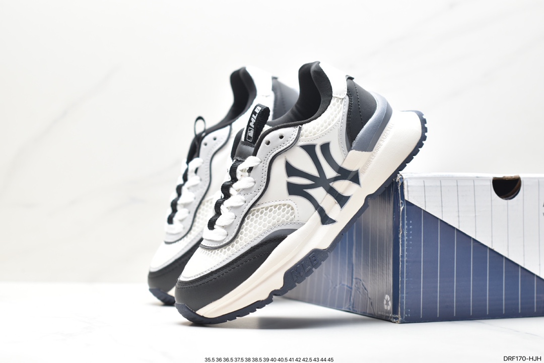 MLB Chunky Liner New York Yankees Senior Shoes Series Running Shoes ”Leather White and Red NY Print” 3ASHRJ13N (GP004C)