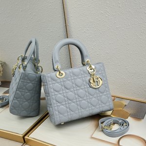 Dior Lady Handbags Crossbody & Shoulder Bags Blue Genuine Leather Sheepskin