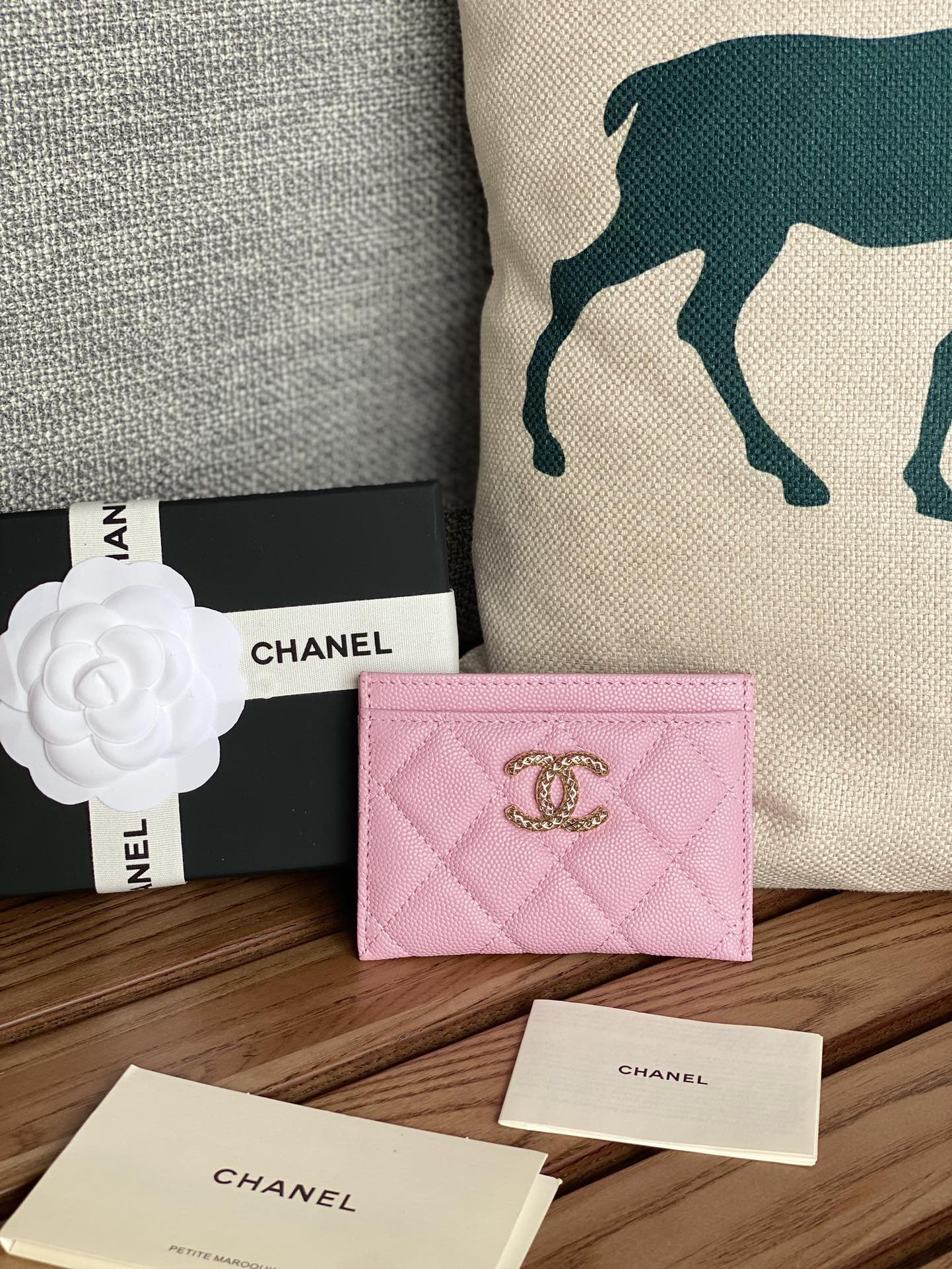 Chanel Wallet Card pack Black Green Pink White Fashion