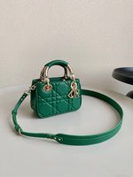 Dior Lady AAAA
 Handbags Crossbody & Shoulder Bags Dark Green Sewing Calfskin Cowhide Mini