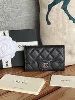 Chanel Classic Flap Bag Wallet Card pack Gold