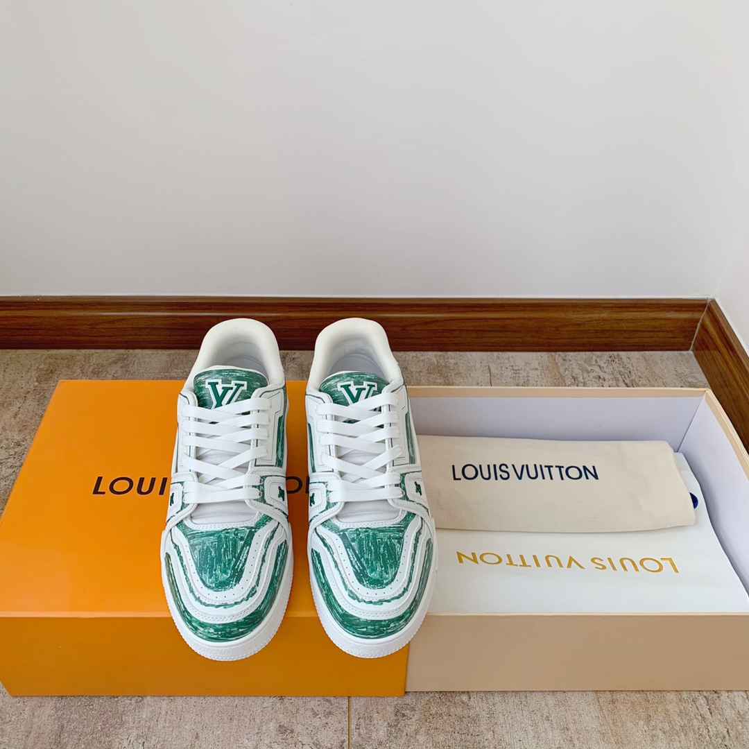 Louis Vuitton Shoes Sneakers Doodle Women Men Calfskin Cowhide TPU Sweatpants