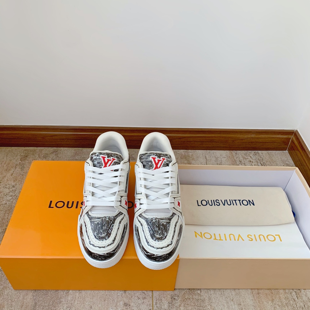 Louis Vuitton Flawless
 Shoes Sneakers Doodle Women Men Calfskin Cowhide TPU Sweatpants