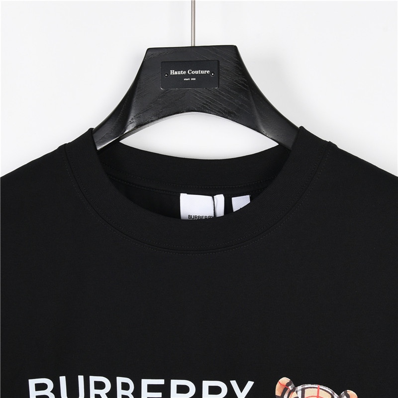 Burberry/巴宝莉 小熊字母印花短袖T恤 印花小头熊字母logo圆领T恤