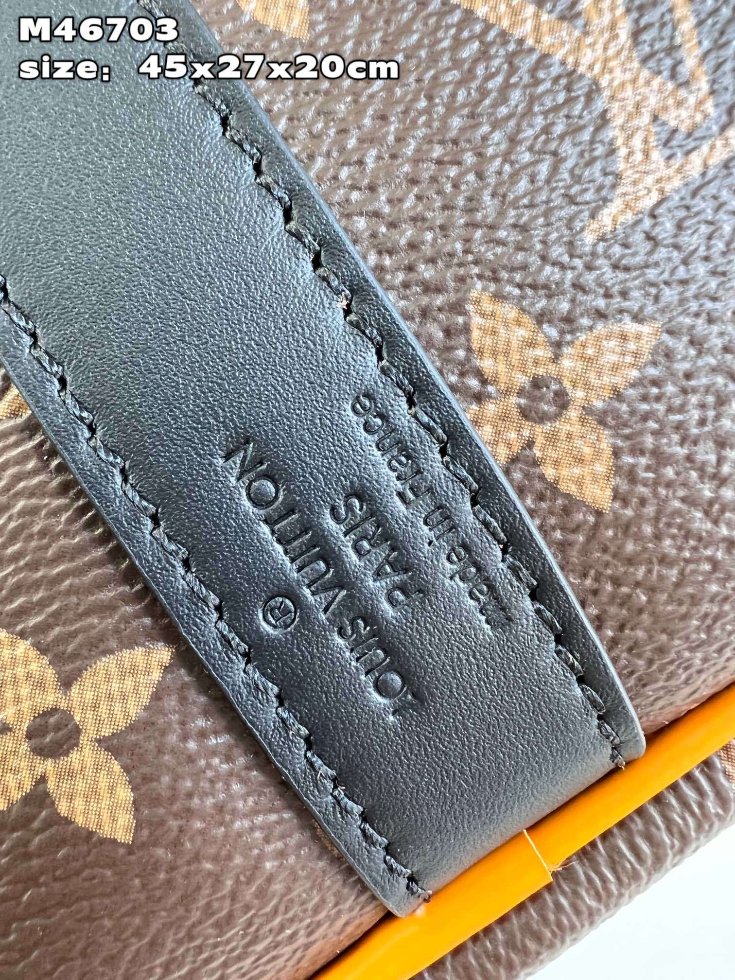 顶级原单M46703本款KeepallBandoulière45旅行袋以MonogramMacassar