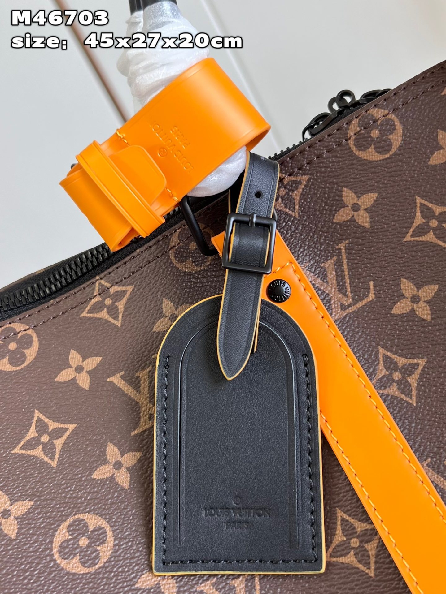 顶级原单M46703本款KeepallBandoulière45旅行袋以MonogramMacassar