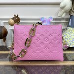 Sale
 Louis Vuitton LV Coussin Bags Handbags High Quality Online
 Blue Pink Yellow Fabric Sheepskin Spring Collection Chains M22394
