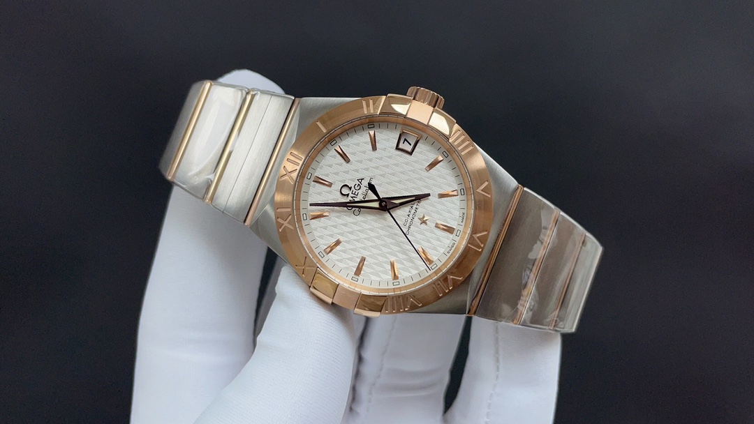 Omega 欧米茄 星座 玫金白 8500机