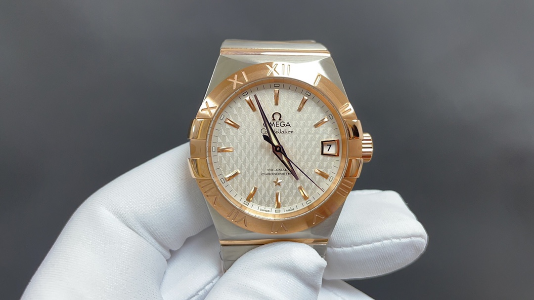 Omega 欧米茄 星座 玫金白 8500机