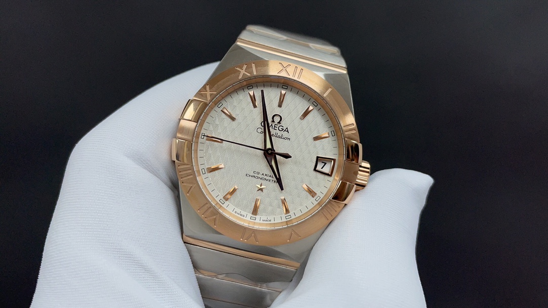 Omega 欧米茄 星座 玫金白 8500机