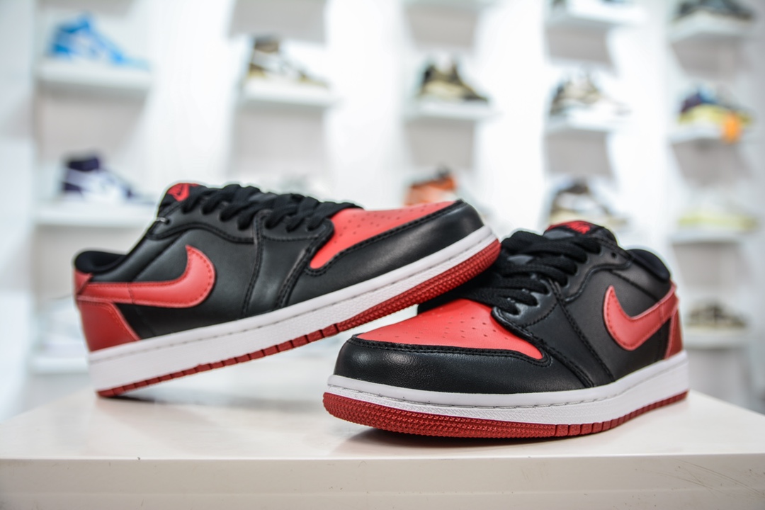 Pure original Air Jordan 1 Low OG black and red AJ1 Joe 1 low-top casual sneakers 705329-001