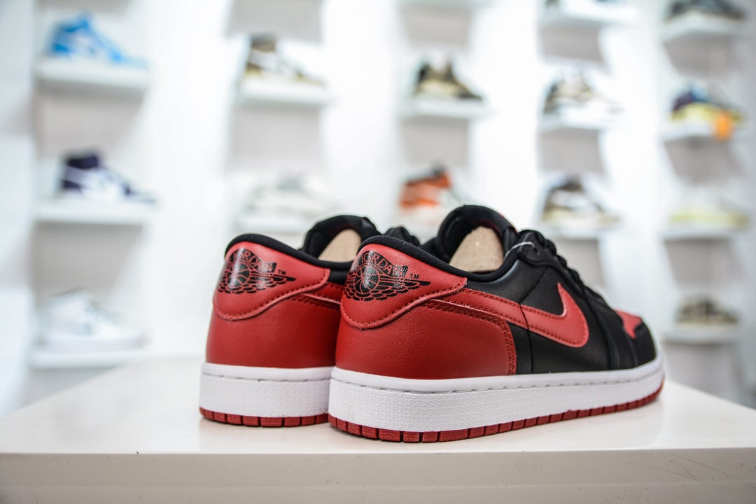 Pure original Air Jordan 1 Low OG black and red AJ1 Joe 1 low-top casual sneakers 705329-001