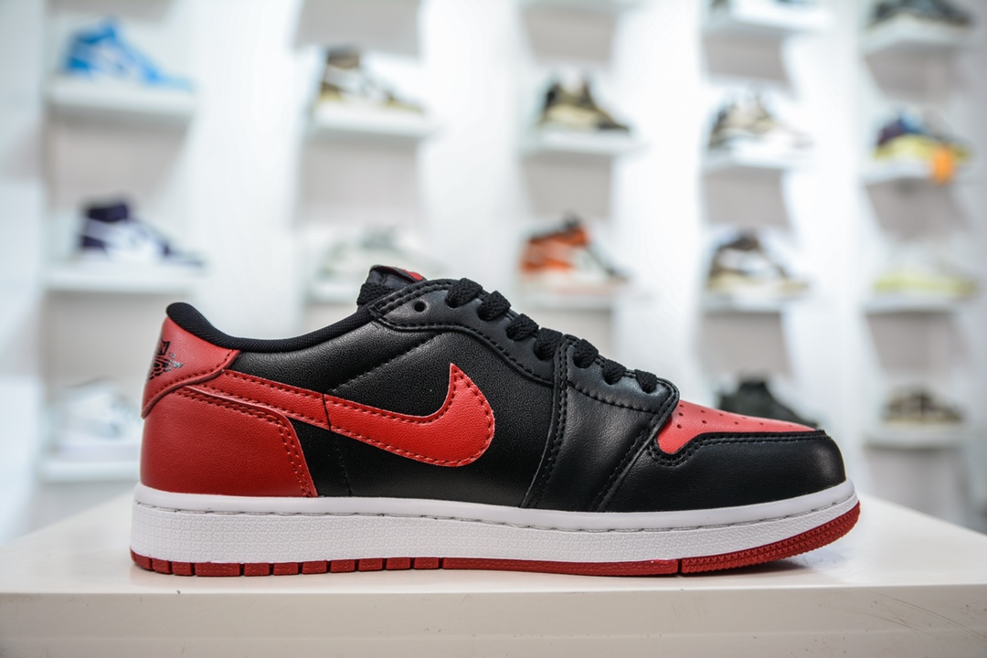 Pure original Air Jordan 1 Low OG black and red AJ1 Joe 1 low-top casual sneakers 705329-001