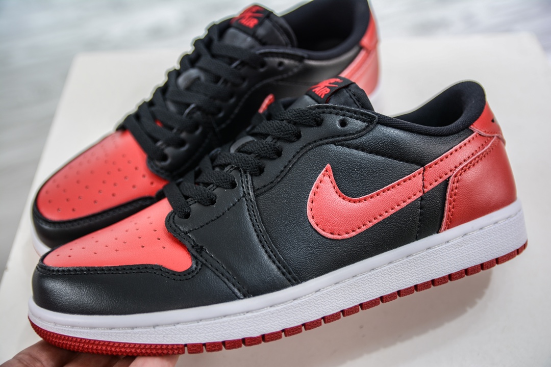 Pure original Air Jordan 1 Low OG black and red AJ1 Joe 1 low-top casual sneakers 705329-001