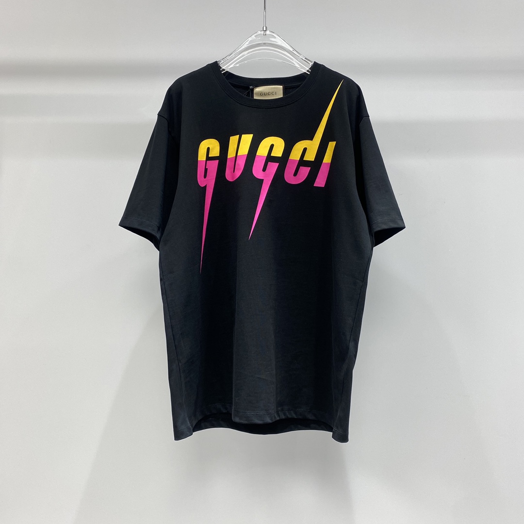 Gucci Odzież T-Shirt Drukowanie Kolekcja letnia Krótki rękaw