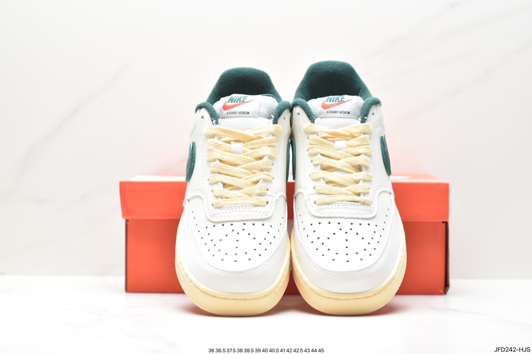 170 耐克Nike Court Vision Low 学院视觉系列休闲运动皮革板鞋“皮革米白黑红”FD0320-133