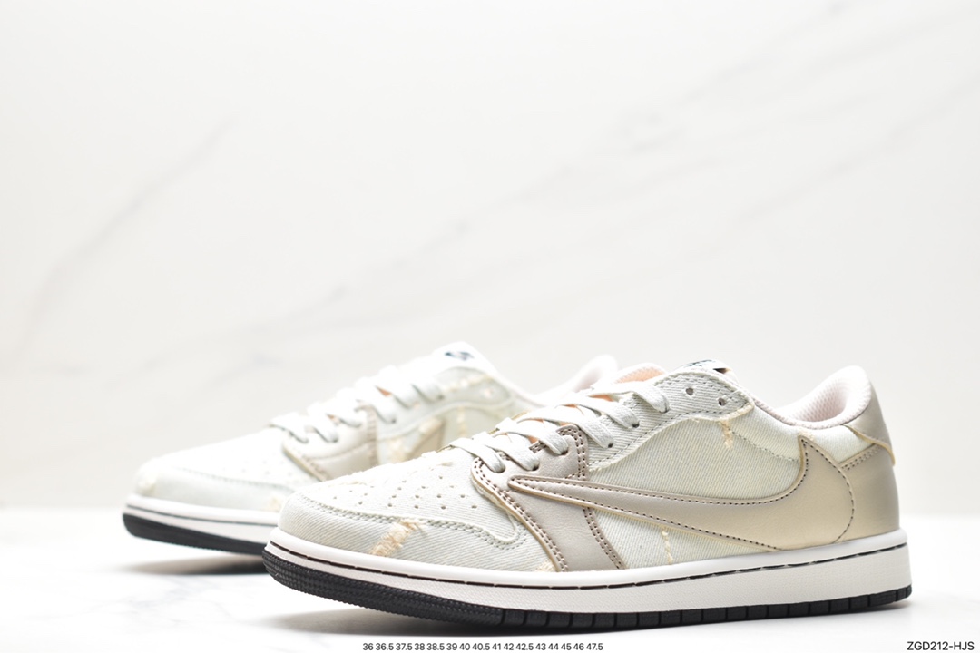 fragment design x Travis Scott x Nike Air Jordan 1 Low OG SP”Black/Green Toe“AJ1乔丹篮球鞋 DM7866-815