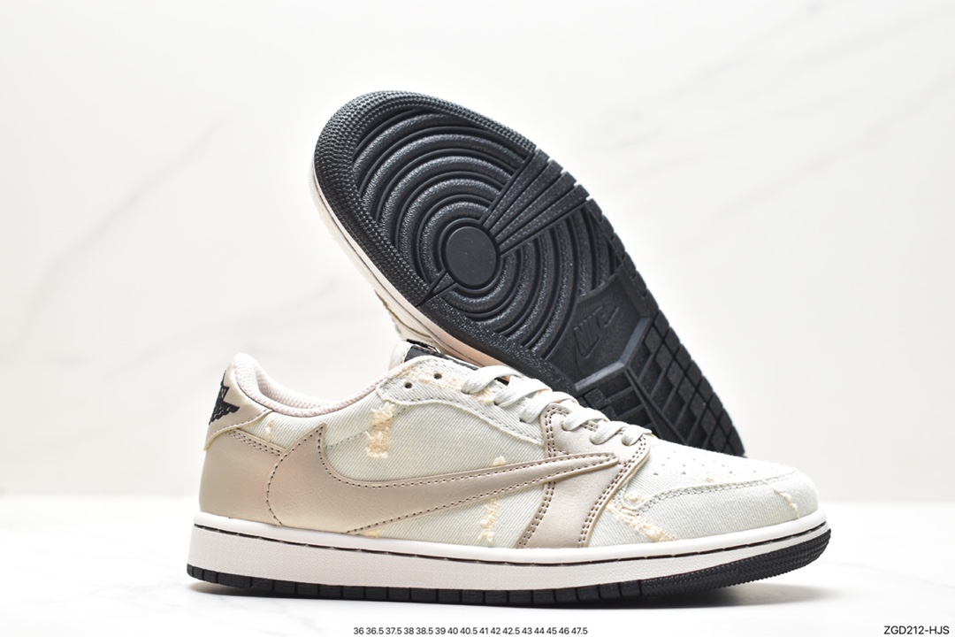 fragment design x Travis Scott x Nike Air Jordan 1 Low OG SP”Black/Green Toe“AJ1乔丹篮球鞋 DM7866-815