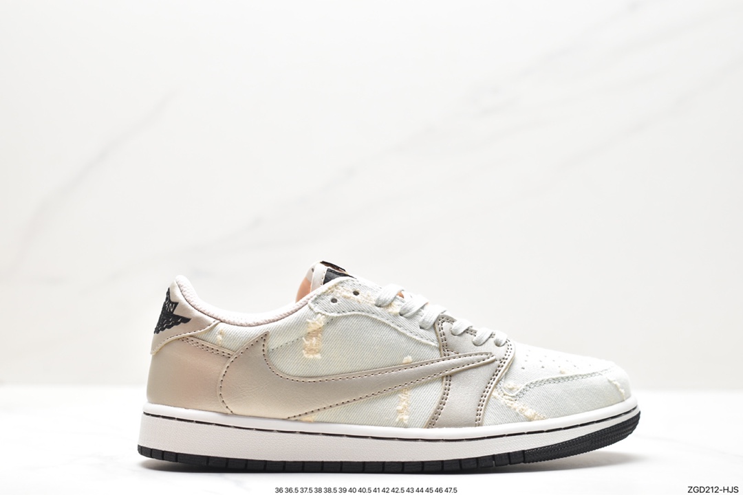 fragment design x Travis Scott x Nike Air Jordan 1 Low OG SP”Black/Green Toe“AJ1乔丹篮球鞋 DM7866-815