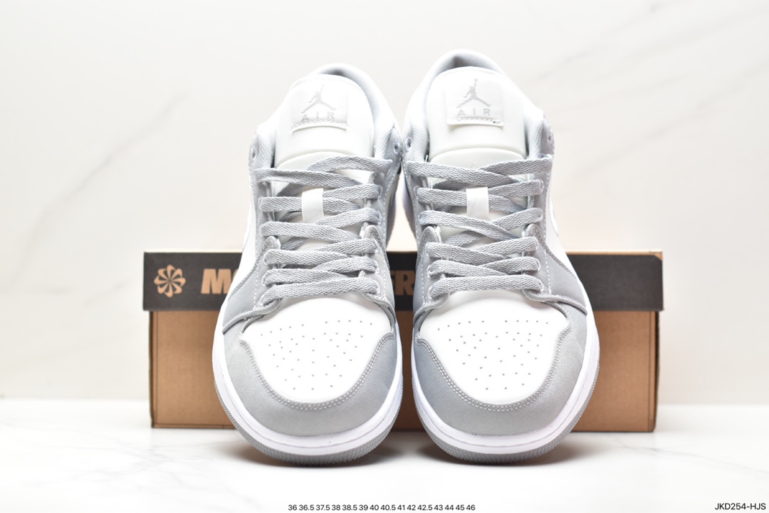 耐克Nike Air Jordan 1 Retro Low SE”Light Steel Grey”AJ1乔丹一代低帮篮球鞋“帆布烟灰白刺绣”DV0426-012