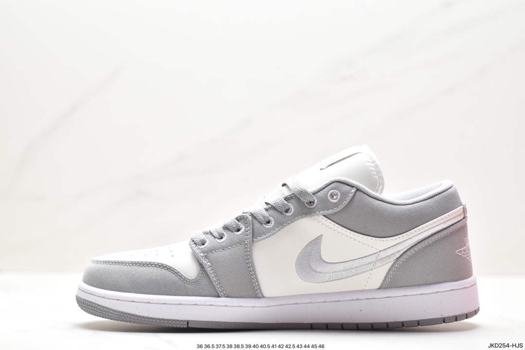 耐克Nike Air Jordan 1 Retro Low SE”Light Steel Grey”AJ1乔丹一代低帮篮球鞋“帆布烟灰白刺绣”DV0426-012