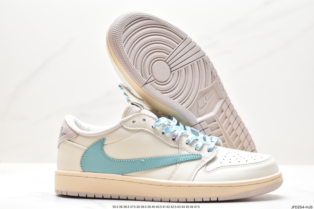 170 fragment design x Travis Scott x Nike Air Jordan 1 Low OG SP”Black/Green Toe“AJ1乔丹一代篮球鞋 DM7866-102